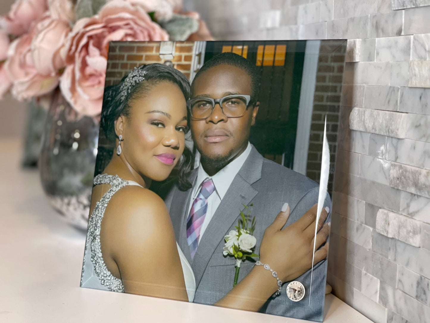 BEVELED GLASS PHOTO FRAME