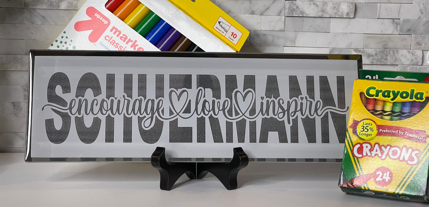 Teacher's Appreciation Glass Sign