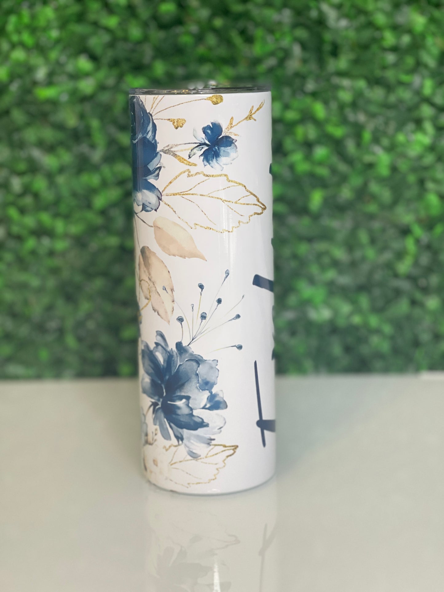 Blue Floral Tumbler
