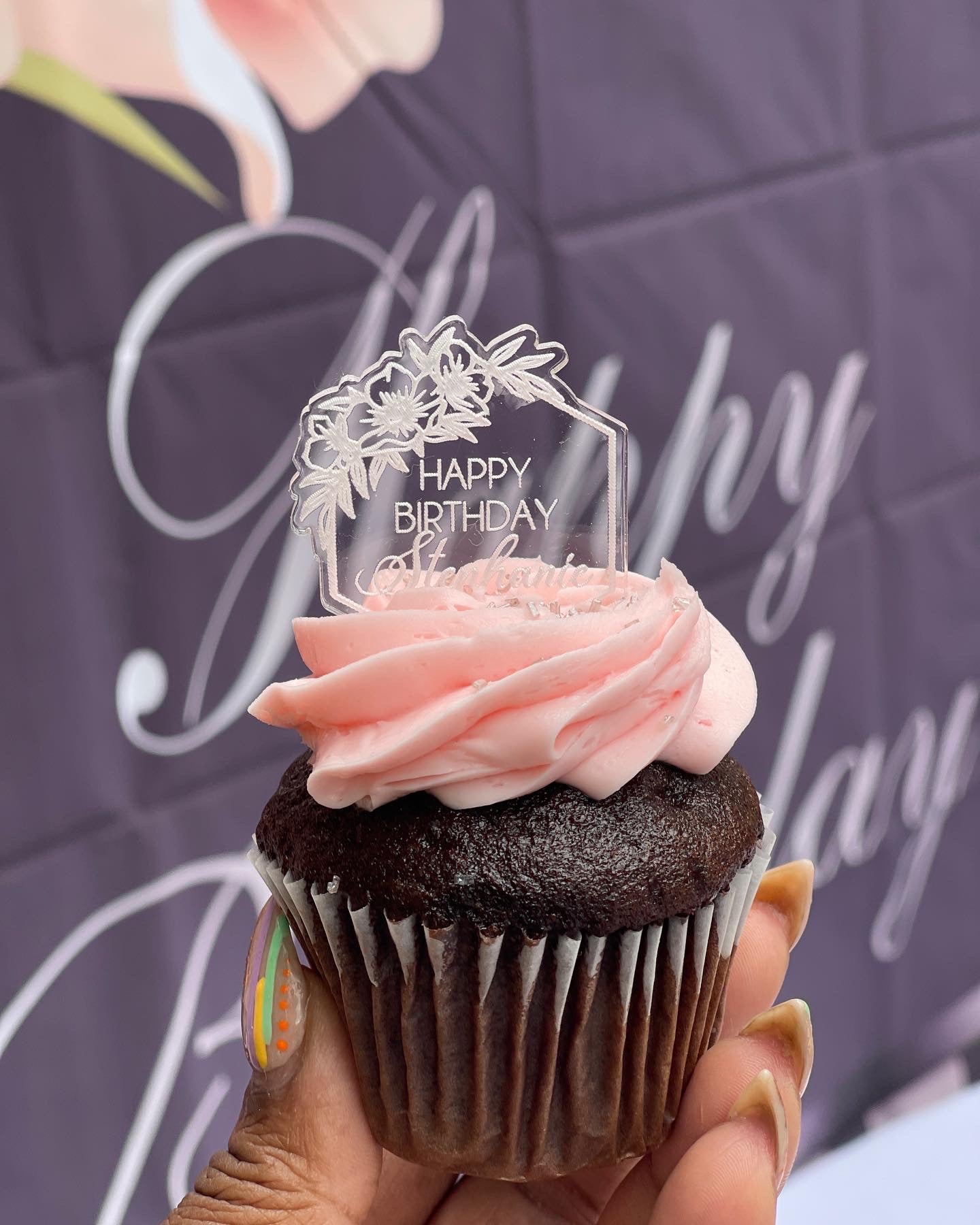 Custom Acrylic Cupcake Topper